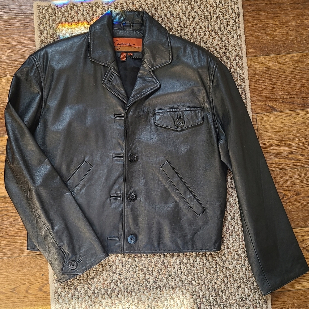 Black Leather Jacket Small